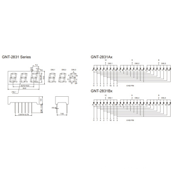 Display de 0,28 pulgadas de 3 dígitos de 7 segmentos (GNS-2831Ax-Bx)